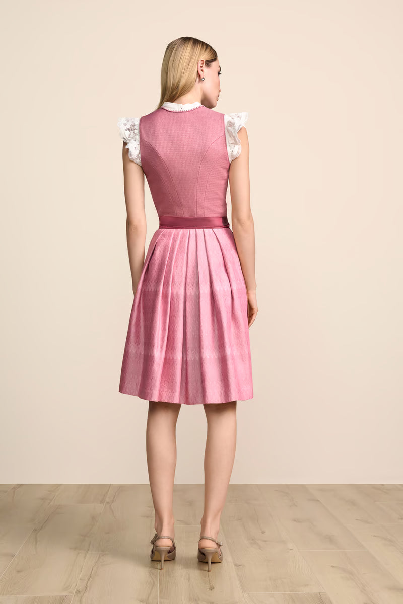 Kruger Midi Dirndl 2pcs. 60cm "Rosella" pink