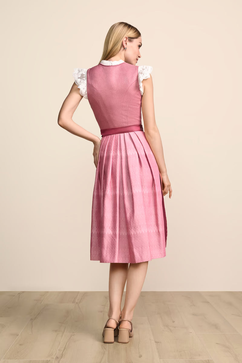 Kruger Long Dirndl 2pcs. 70cm "Rosella" pink