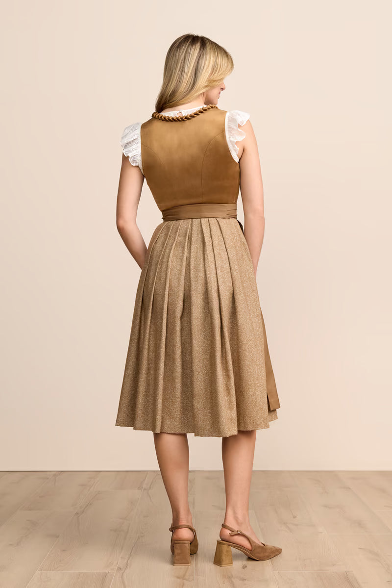 Krüger Tsiala Long Dirndl, Brown — 70cm 2pc Set