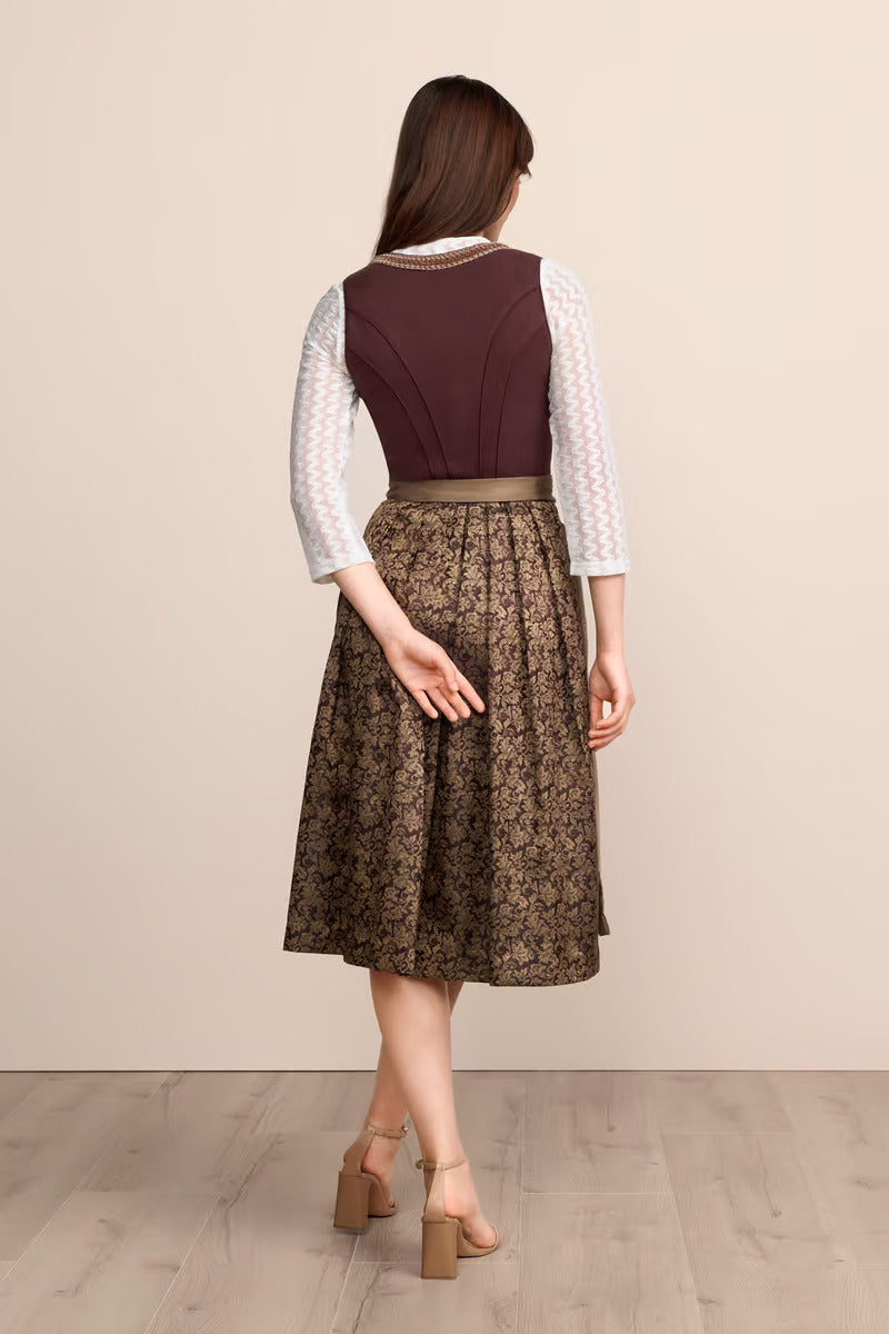 Kruger Long Dirndl 2pcs. 70cm "Janey" red
