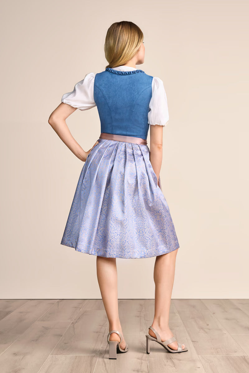 Kruger Midi Dirndl 2pc 60cm "Ola" blue