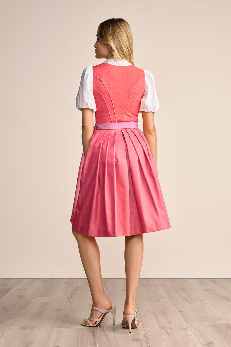 Kruger Midi Dirndl 2pcs. 60cm "Amandine" red (low stock)