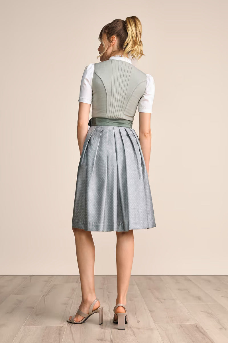 Kruger Midi Dirndl 2pcs. 60cm "Margit" sage (size 36,40)