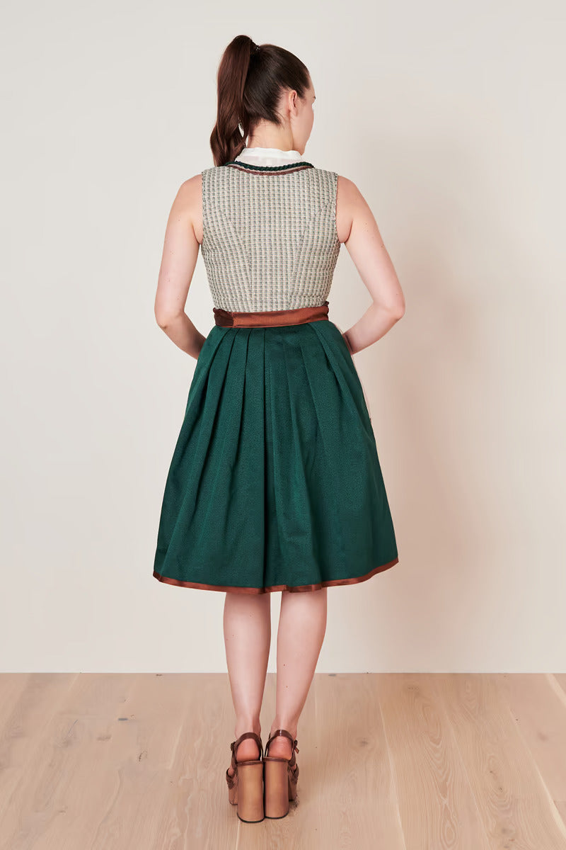 Kruger Midi Dirndl 2pcs. 60 cm "ASTERIA" green (44)