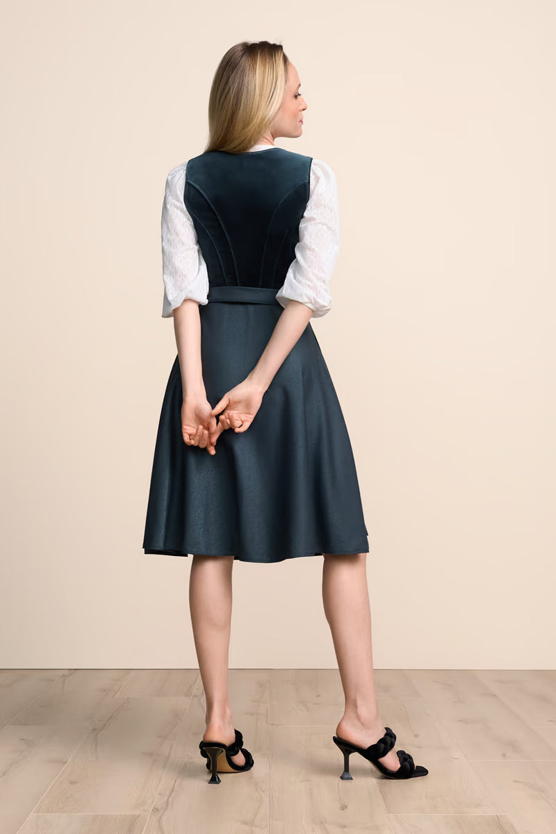 Kruger Midi Dirndl 2pcs. 60cm "Lynette" blue