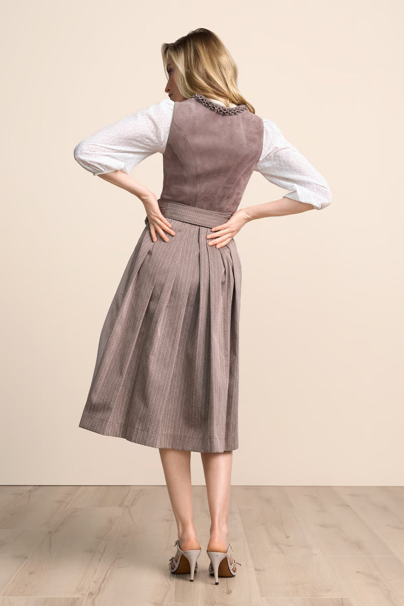 Kruger Long Dirndl 2pcs. 70cm "Ceressida" brown