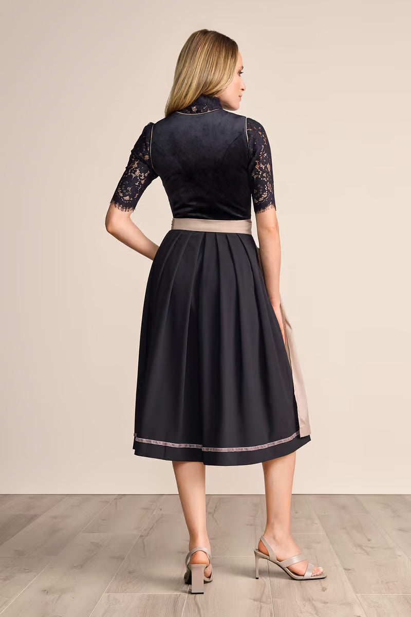 Kruger Long Dirndl 2pcs. 70cm "Suzanne" black
