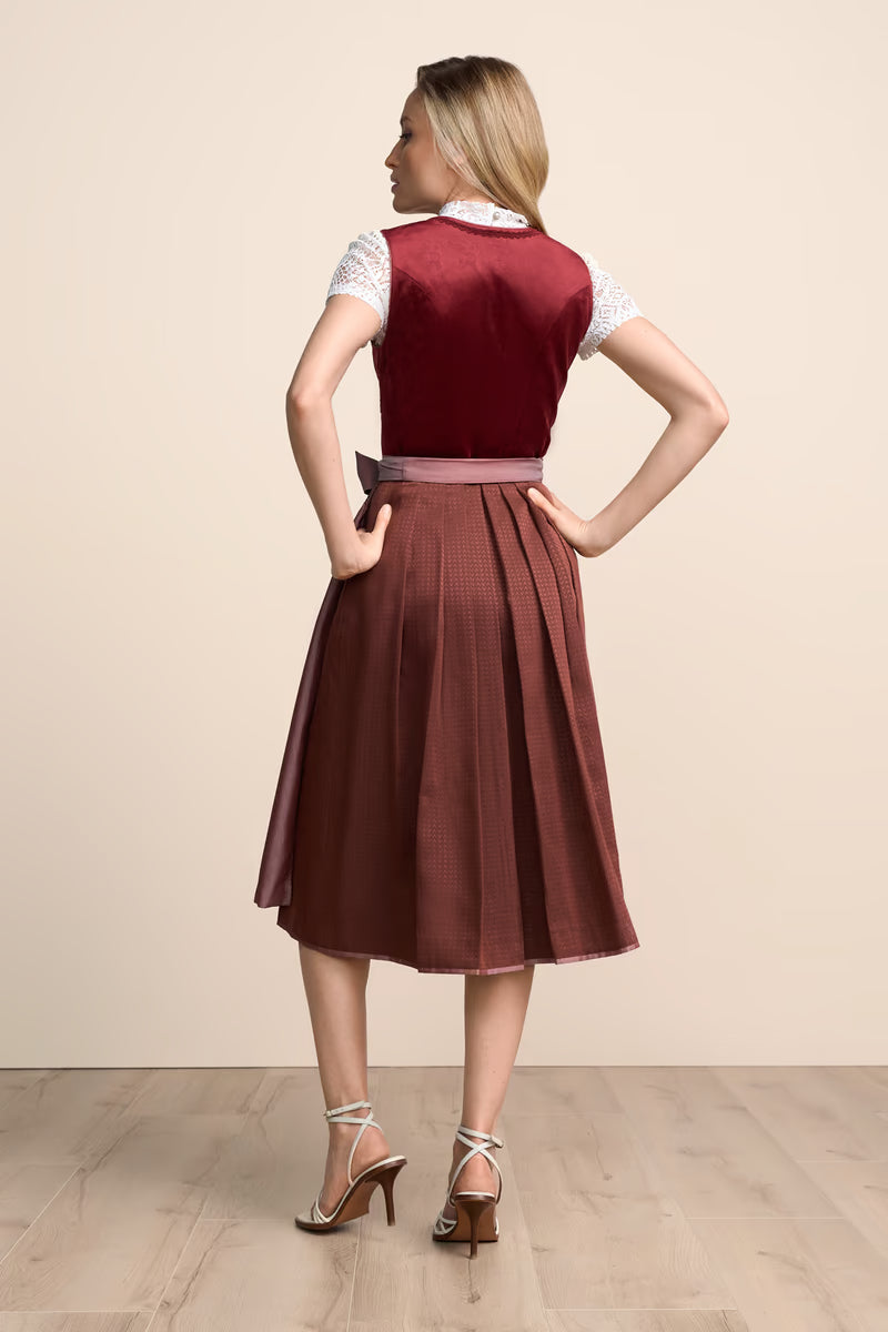 Kruger Long Dirndl 2pcs. 70cm "Milda" red (size 40)