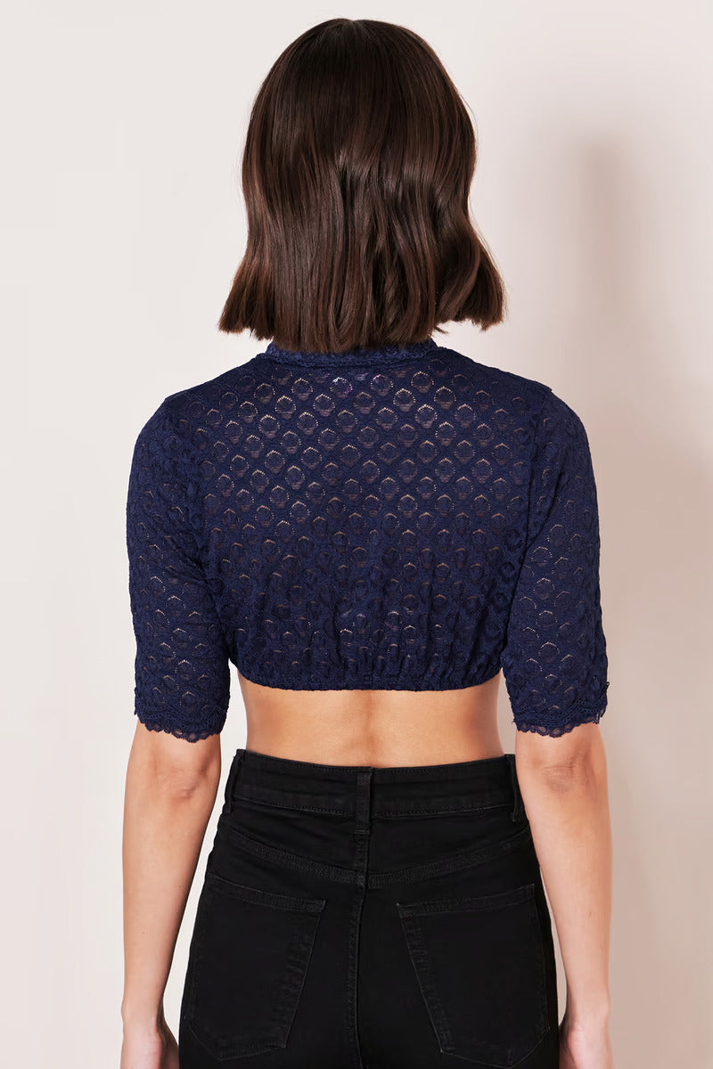 Kruger Dirndl Blouse "franja" blue (42)