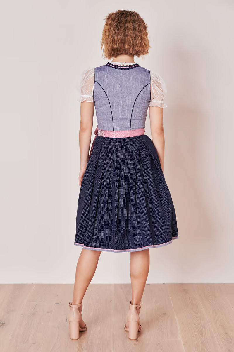 Kruger Skylar Midi Dirndl, Blue — 60cm 2pc Set