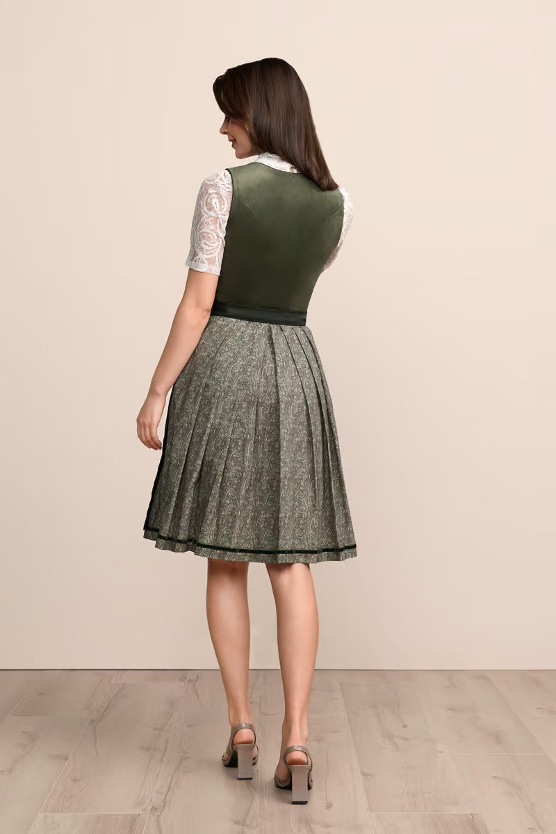 (new) Kruger Midi Dirndl 2pcs. 60cm "Iny" green