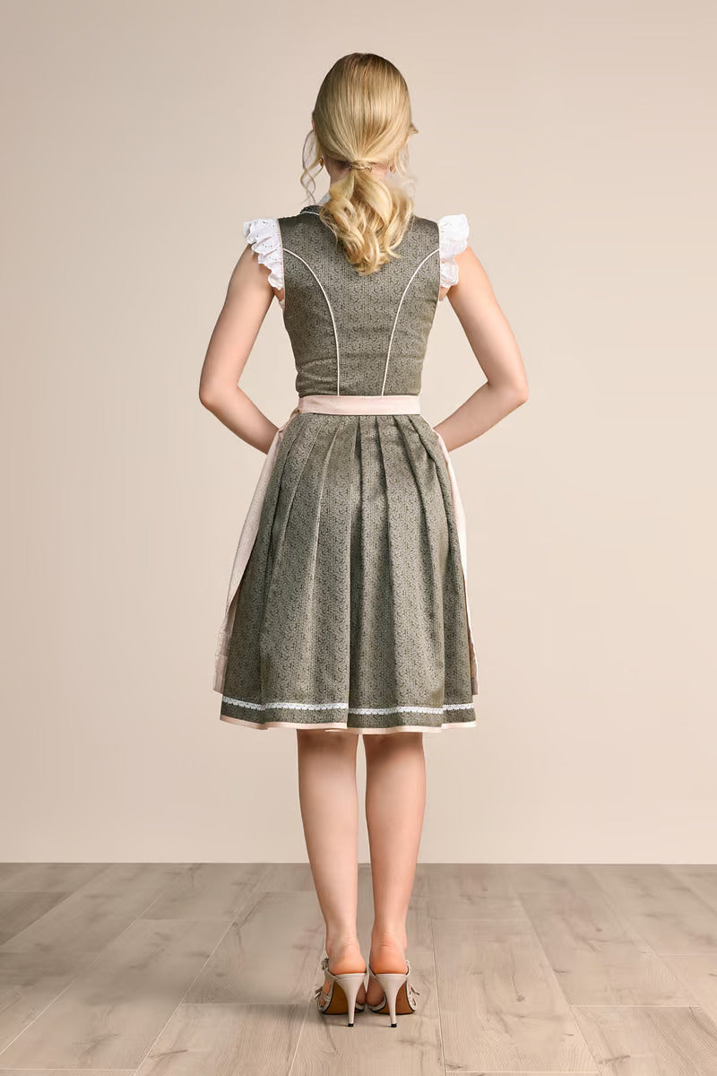 Kruger Midi Dirndl 2pcs. 60cm "Elowen" green