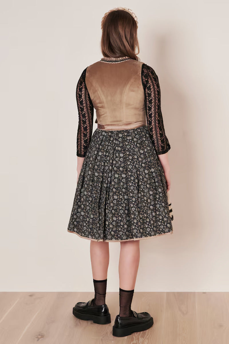 Kruger Midi Dirndl 2pcs. 60cm "Selene" brown (36,38)