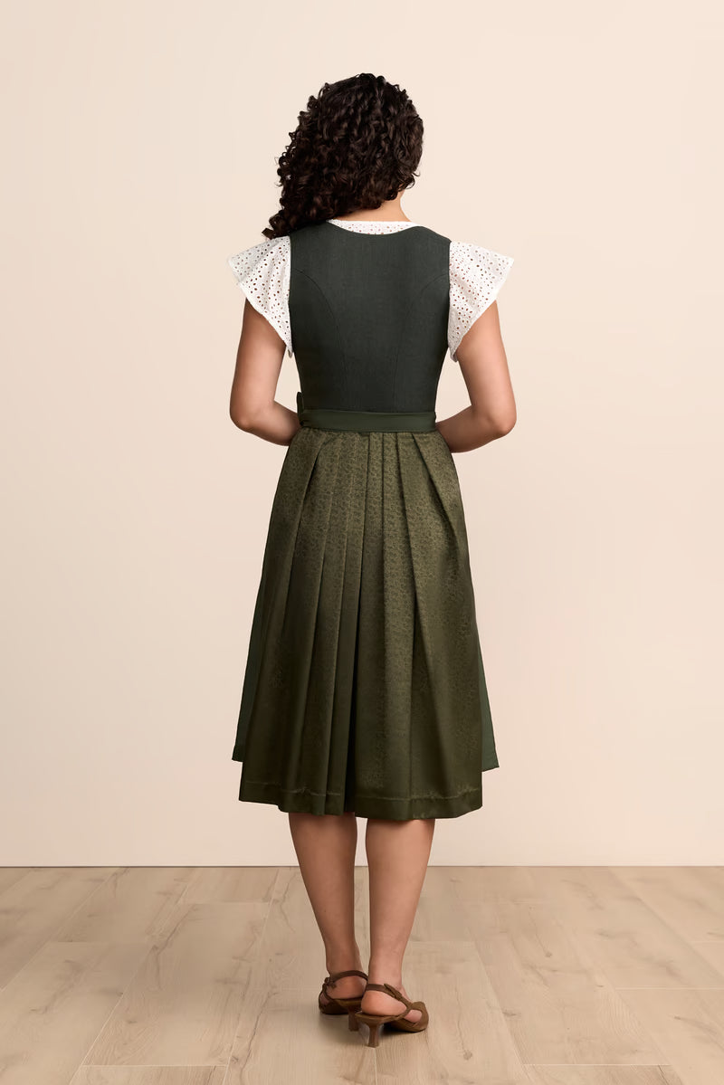 Krüger Eulalie Long Dirndl, Green — 70cm 2pc Set
