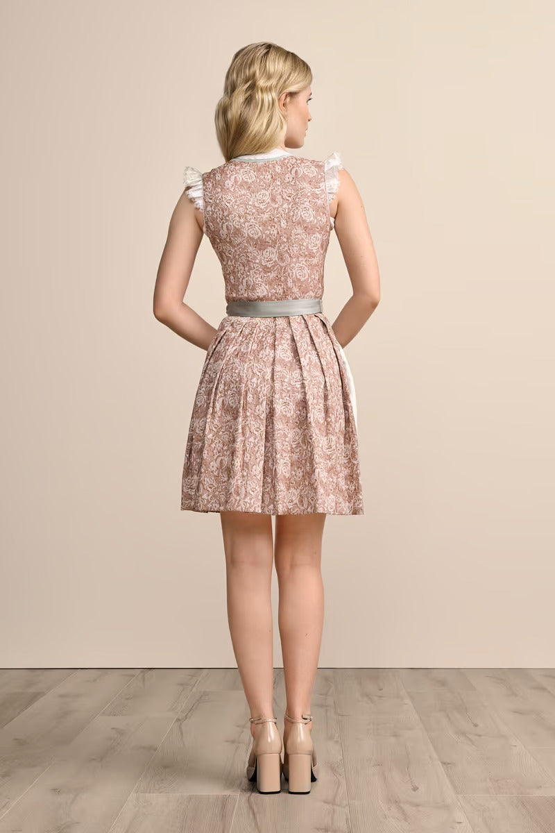 Kruger Mini Dirndl 2pcs. 50cm "Nami" brown (size 36)