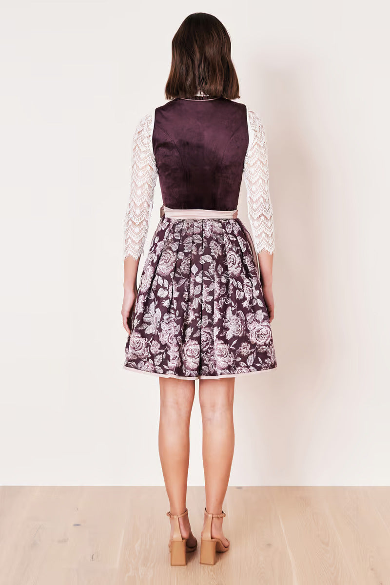 Kruger Mini Dirndl 2pcs. 50cm "Joelina" berry (size 34)