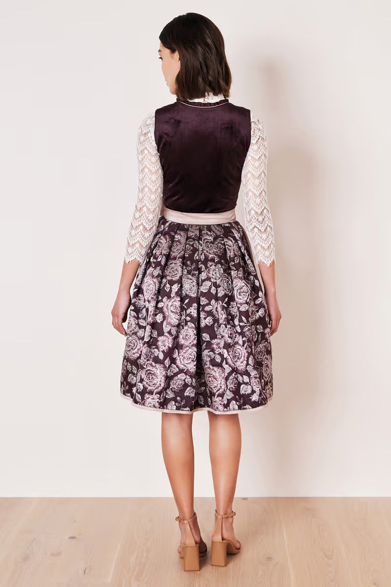 Kruger Midi Dirndl 2pcs. 60cm "Joelina" berry