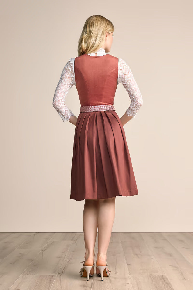 Kruger Midi Dirndl 2pcs. 60cm "Alisha" red