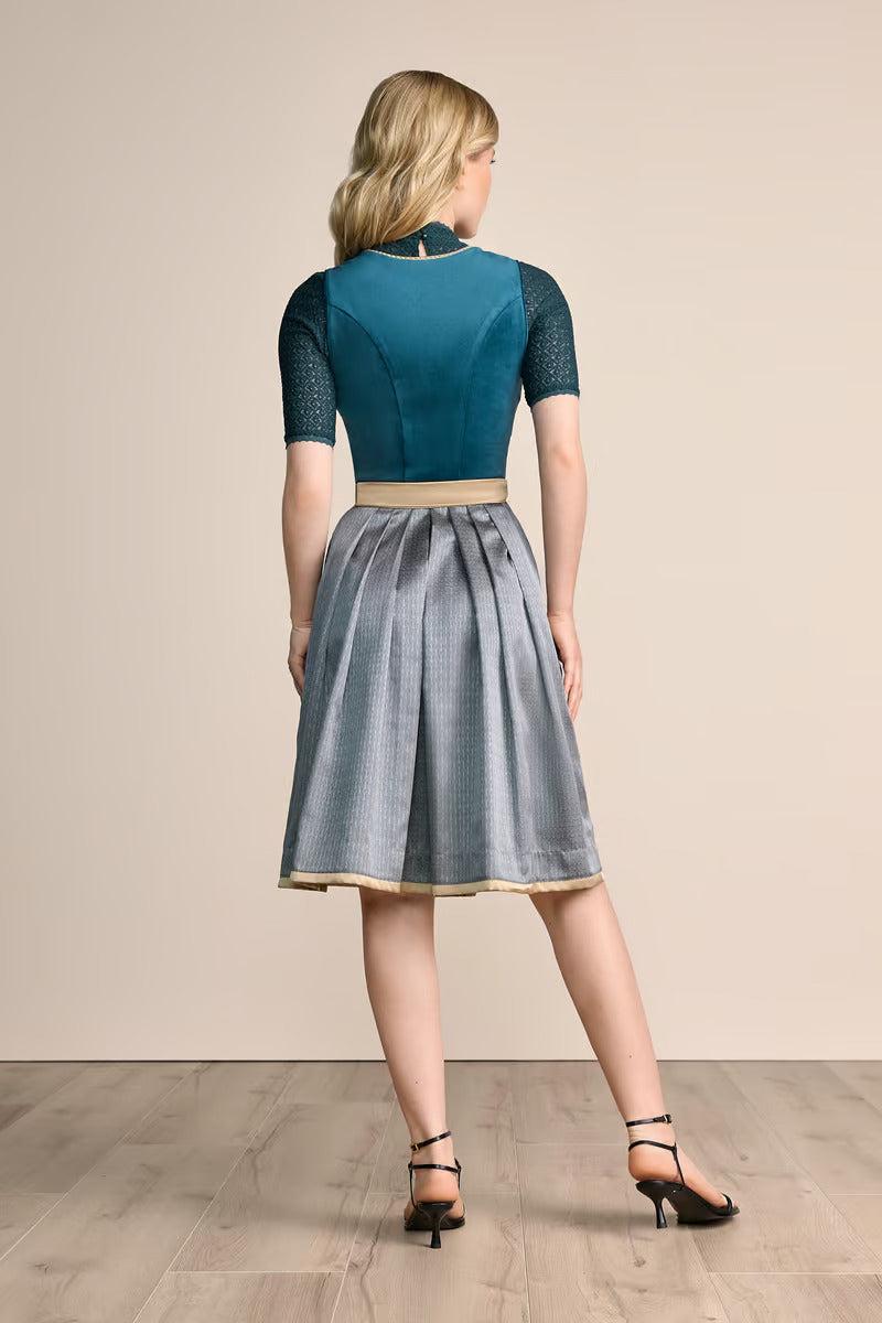 Kruger Dena Midi Dirndl, Turquoise — 60cm 2pc Set