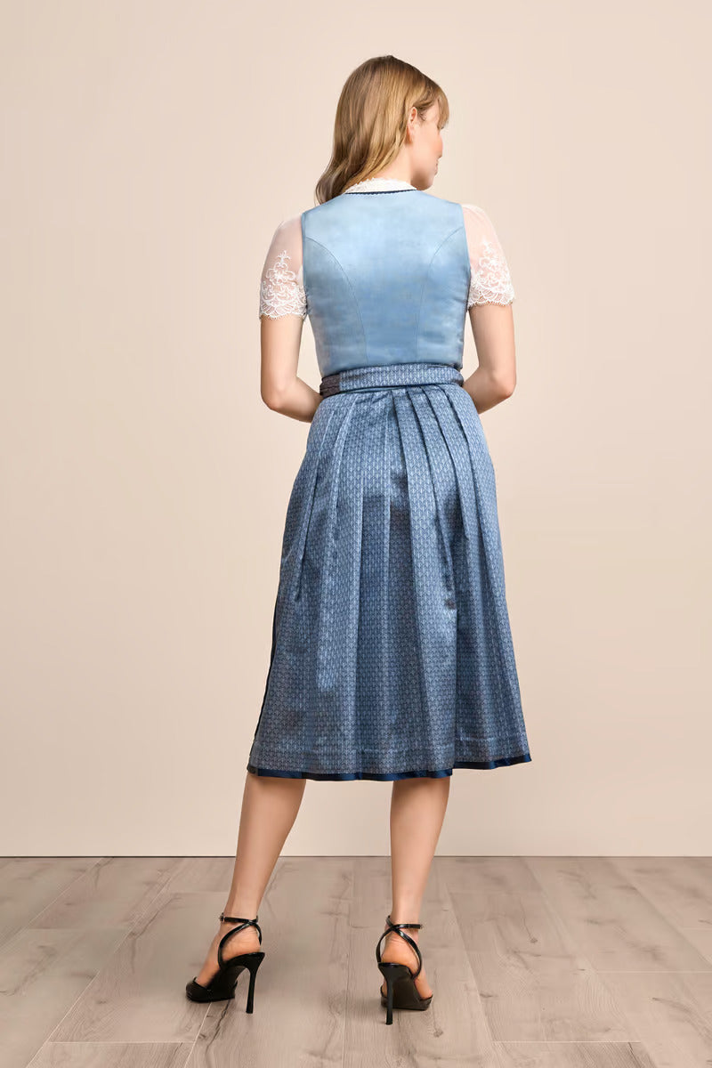 Kruger Long Dirndl 2pcs. 70cm "Dena" blue (size 44)