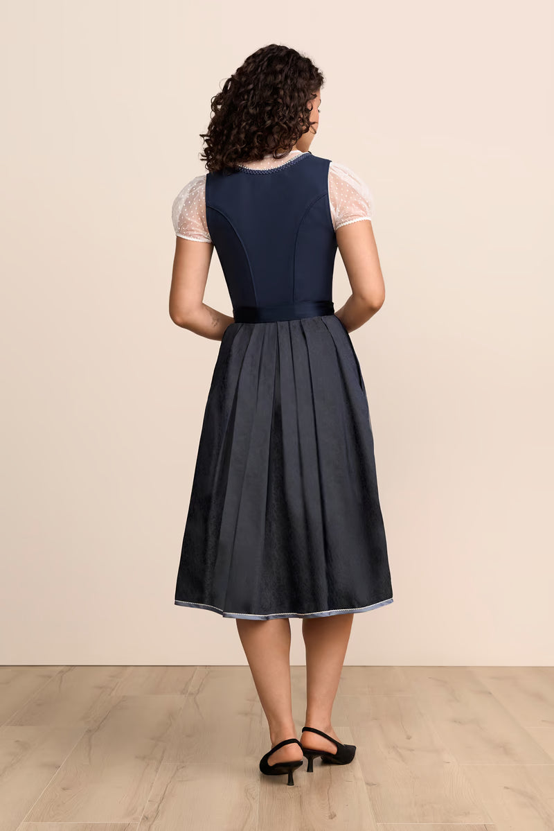 Kruger Kaelora Long Dirndl, Navy Blue — 70cm 2pc Set