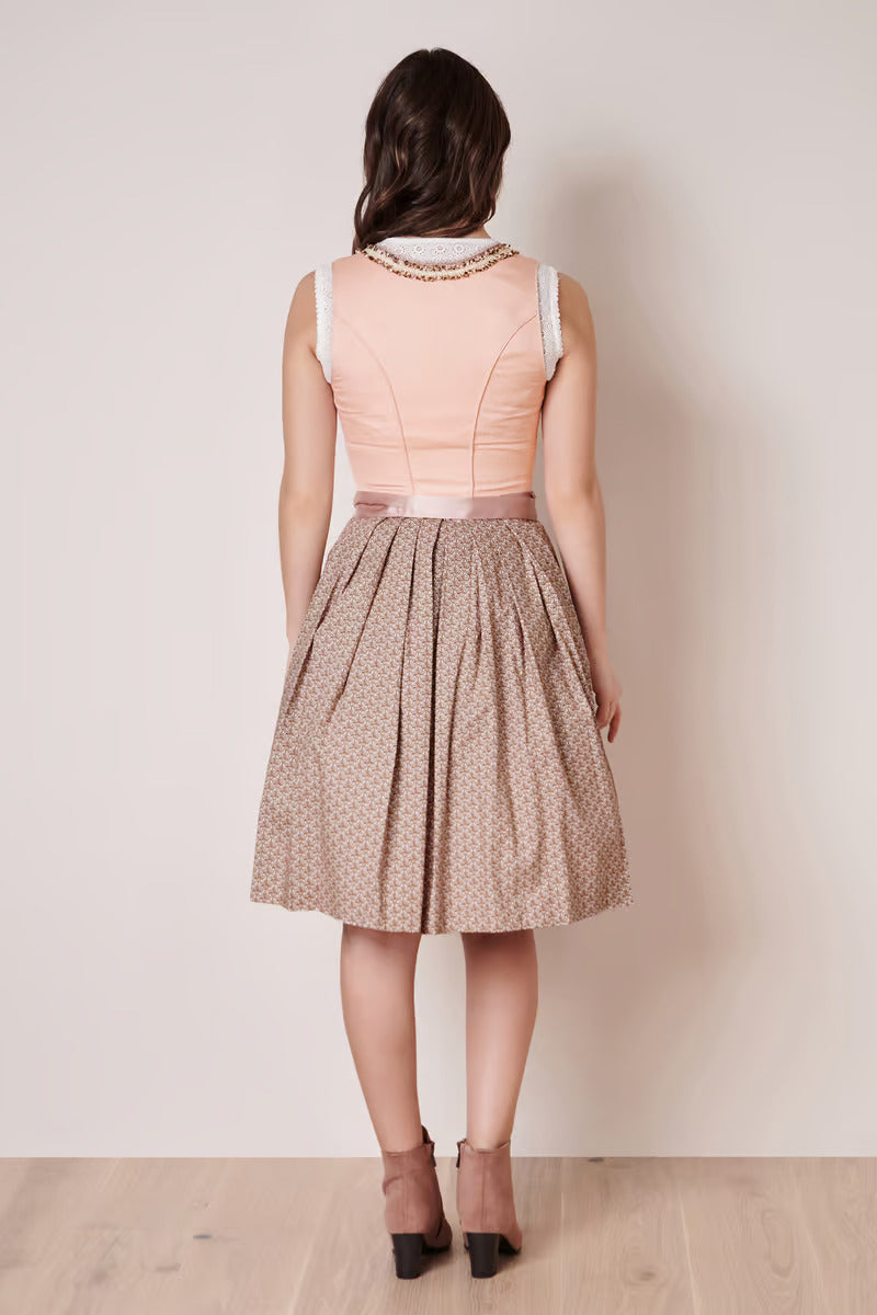 Kruger Midi Dirndl 2pcs. 60cm "Leonita" Pink (size 38)