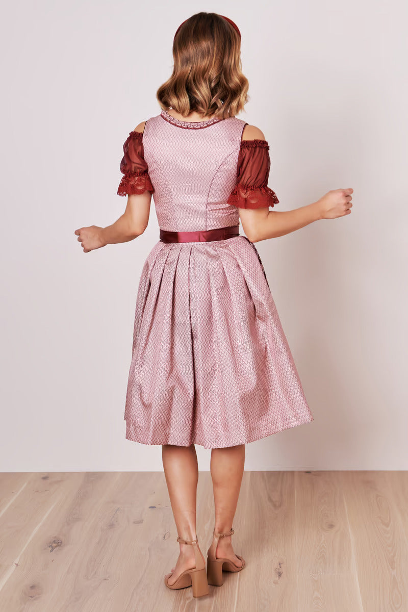 Kruger Midi Dirndl 2pcs. 60cm "Marica" red (size 36 only)