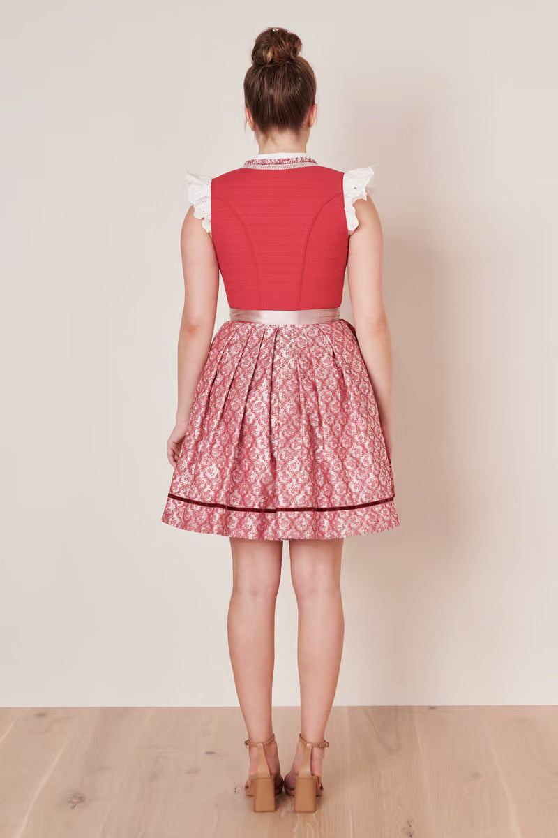 Midi Dirndl 2pcs. 50cm "Nakita" red 34,36