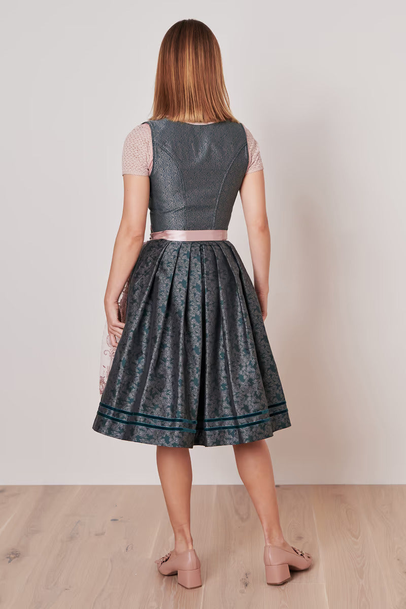Kruger Midi Dirndl 2pcs. 60cm "Kalena" green