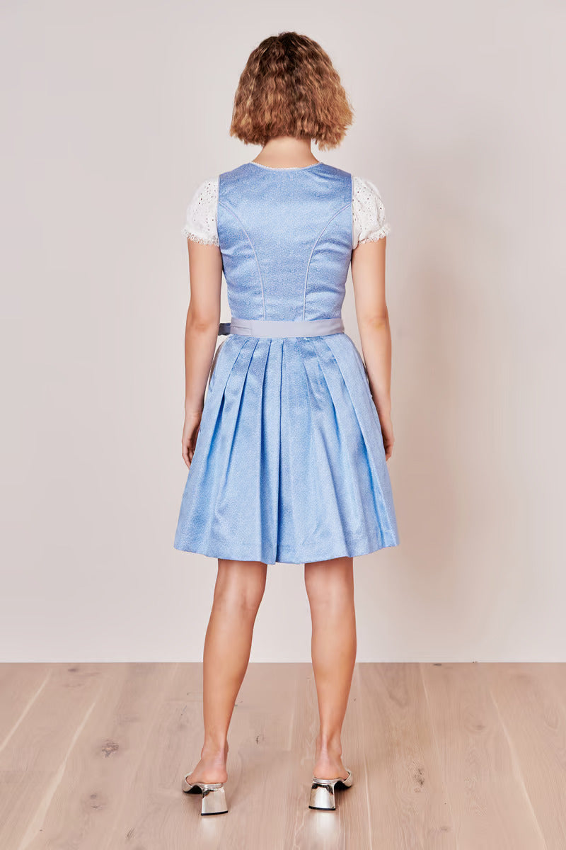 Kruger Midi Dirndl 2pcs. 50cm "Shania" blue (size 30)