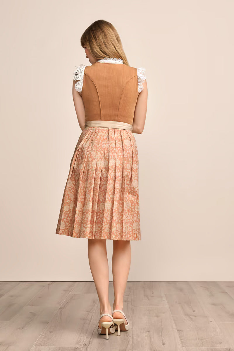 Kruger Midi Dirndl 2pcs. 60cm "Jelva" brown