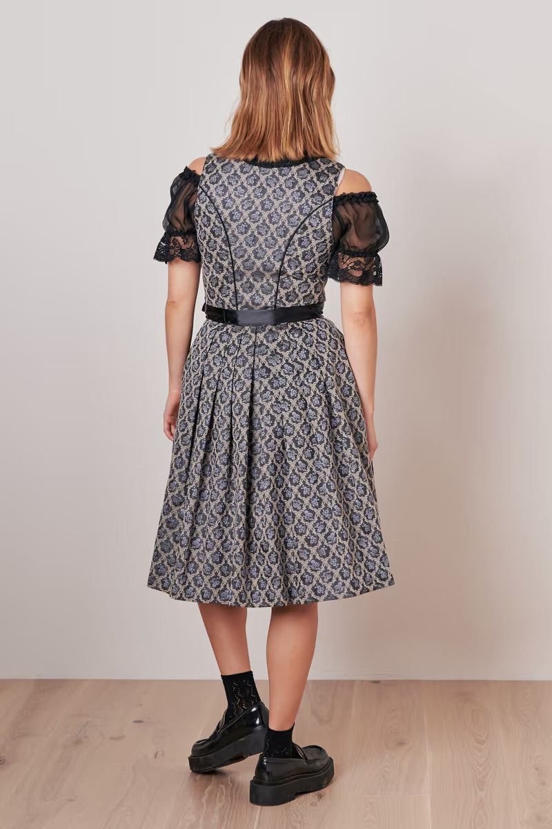 Kruger Midi Dirndl 2pcs. 60cm "Lonie" black (34)