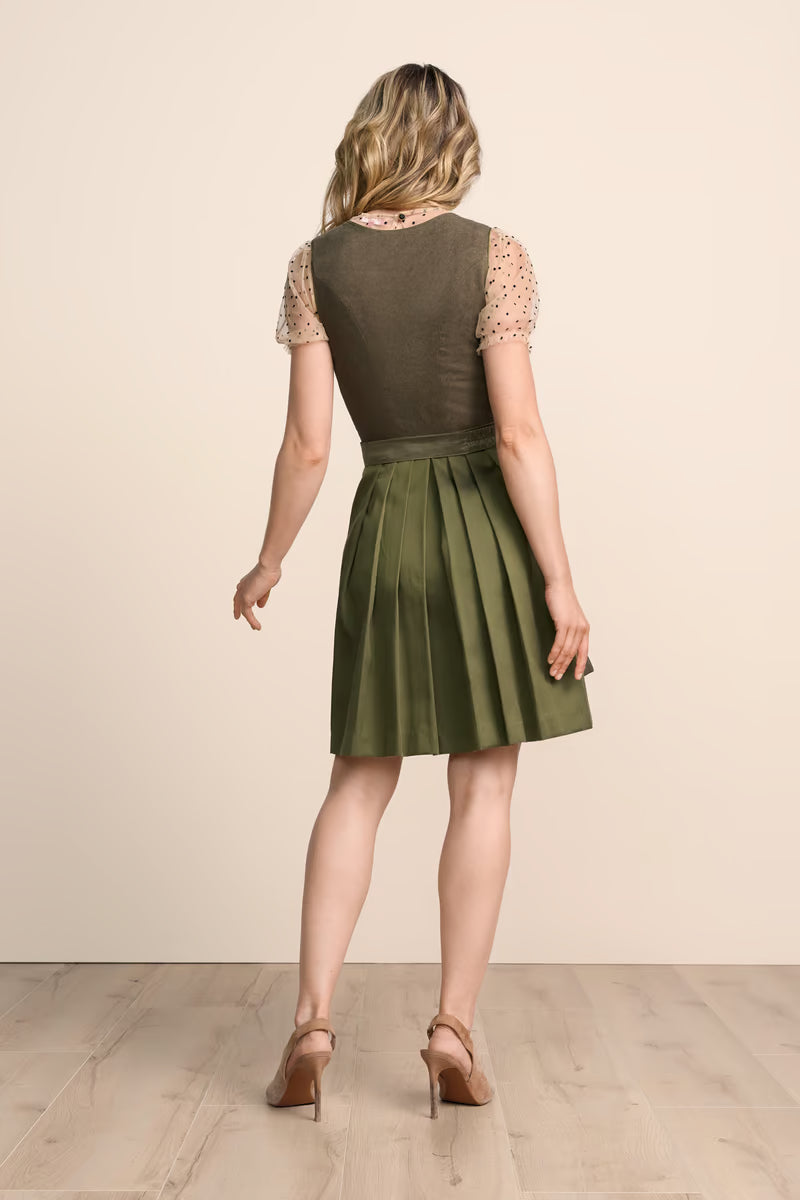 Kruger Mini Dirndl 2pcs. 50cm "Evi" olive