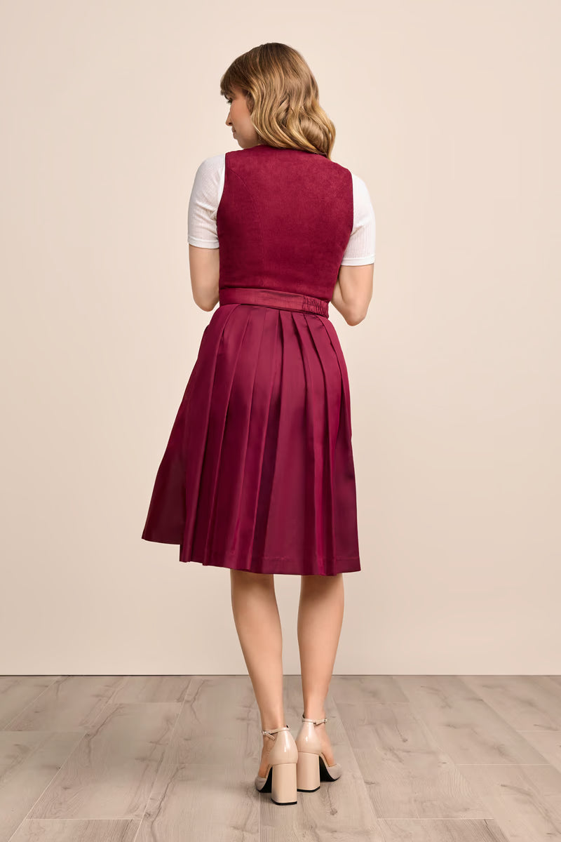 Kruger Midi Dirndl 2pcs. 60cm "Evi" red (size 34)
