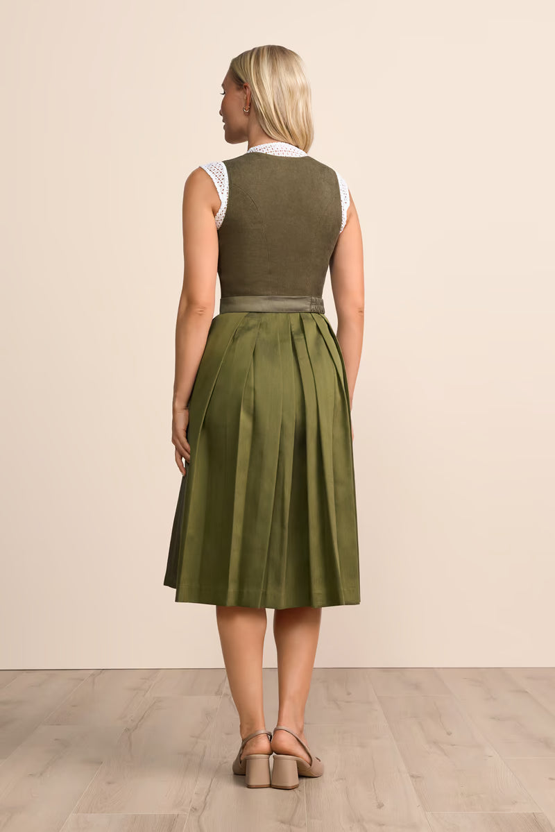 Kruger Long Dirndl 2pcs. 70cm "Evi" olive (size 38)