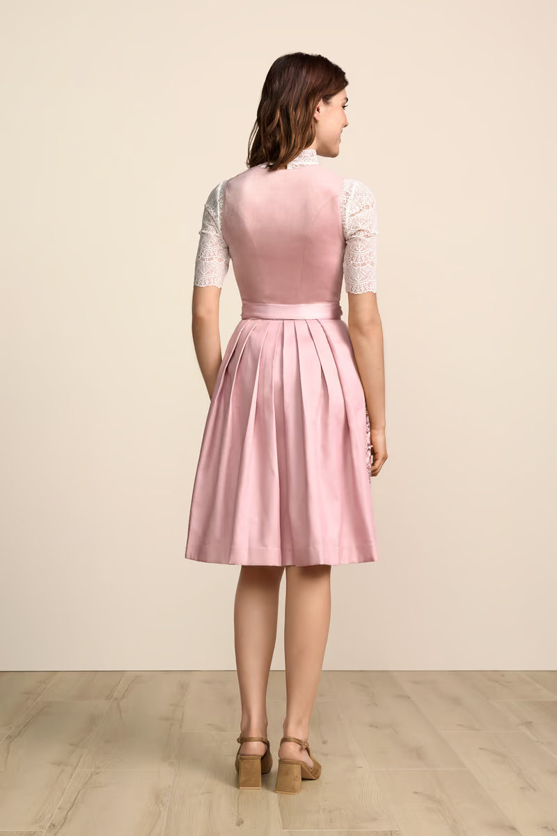 Kruger Midi Dirndl 2pcs. 60cm "Lovira" pink