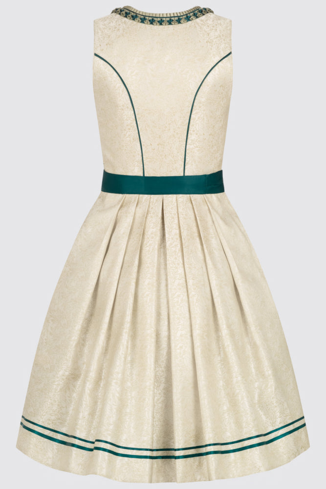 Kruger Midi Dirndl 2pcs. 60cm "Pistacchio" ecru/green (38)
