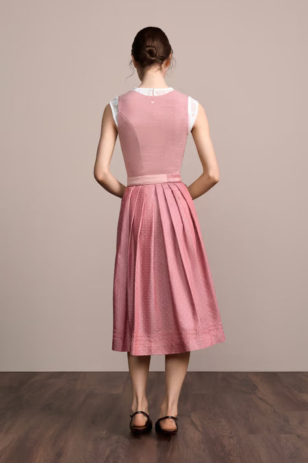 Julia Trentini Liselotte Dirndl, Rose Pink — 70cm Long