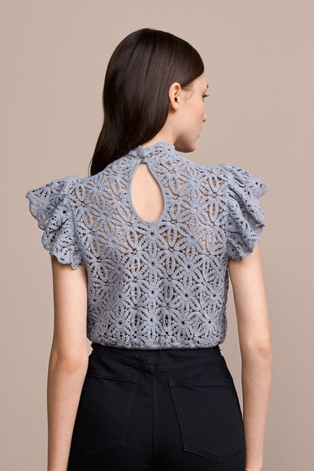 Dirndl blouse Liona — blue