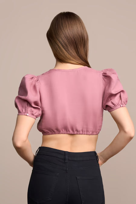 Trentini Dirndl Blouse w/Puff Sleeves "Solve" pink