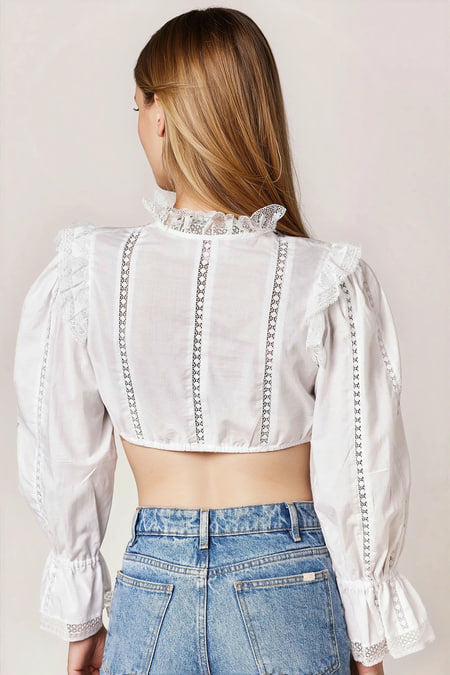Julia Trentini Flavia Dirndl Blouse, White