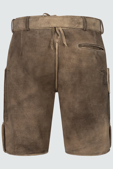 Trentini Men's Lederhosen "Emil" brown with belt