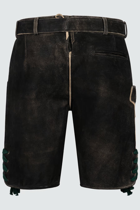 Trentini Men's Lederhosen "Oskar" dark brown with belt