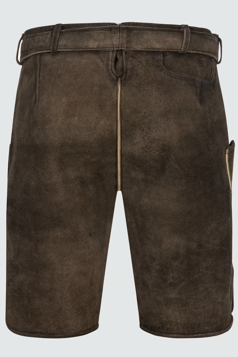 Kruger Men's Lederhosen "Olivier" with belt (brown) low stock
