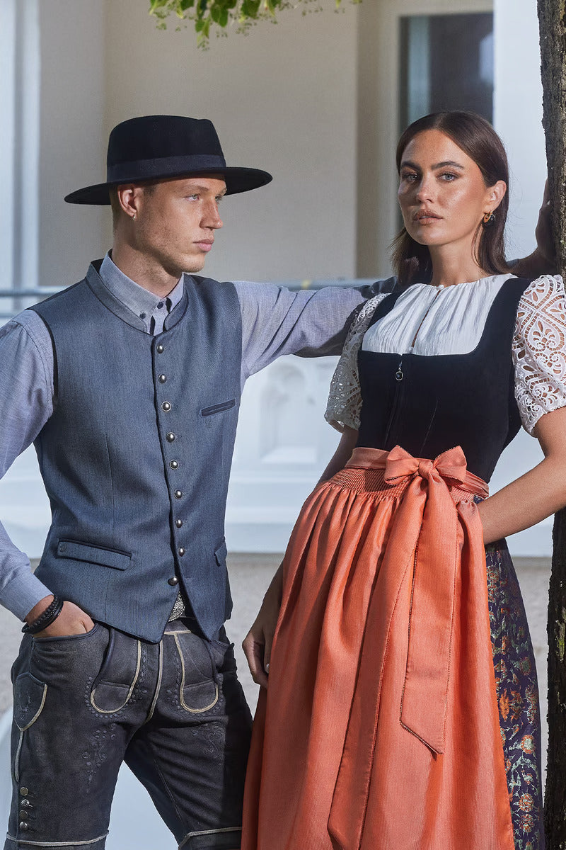 Kruger Long Dirndl 2pcs. 70cm "Jacinta" black (size 36)