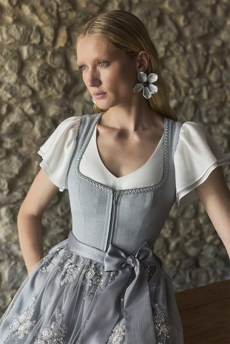 Kruger Long Dirndl 2pcs. 70cm "Joren" gray