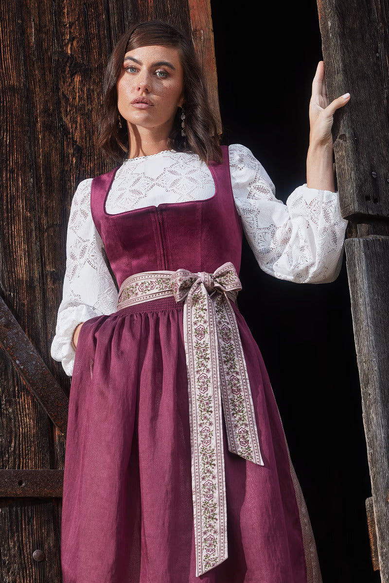 Kruger Midi Dirndl 2pcs. 60cm "Elaina" red