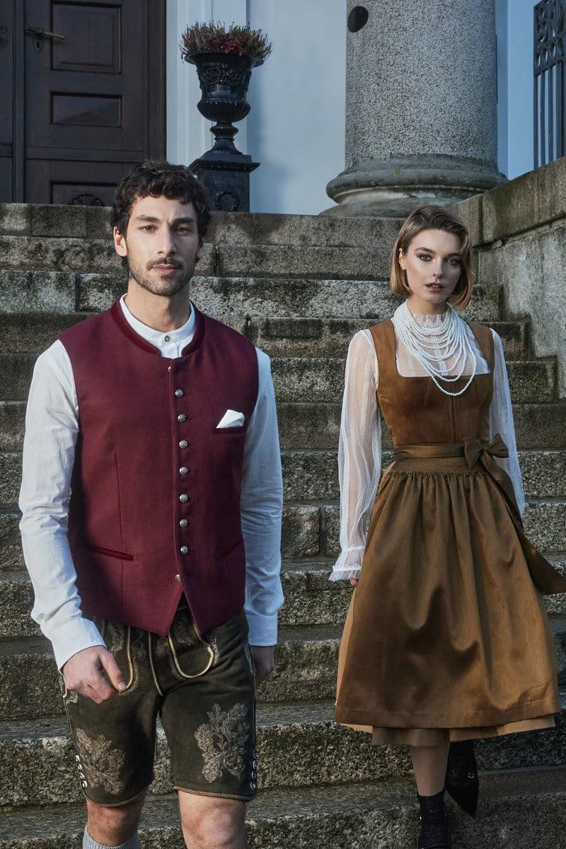 Kruger Midi Dirndl 2pcs. 60cm "Suzanne" black