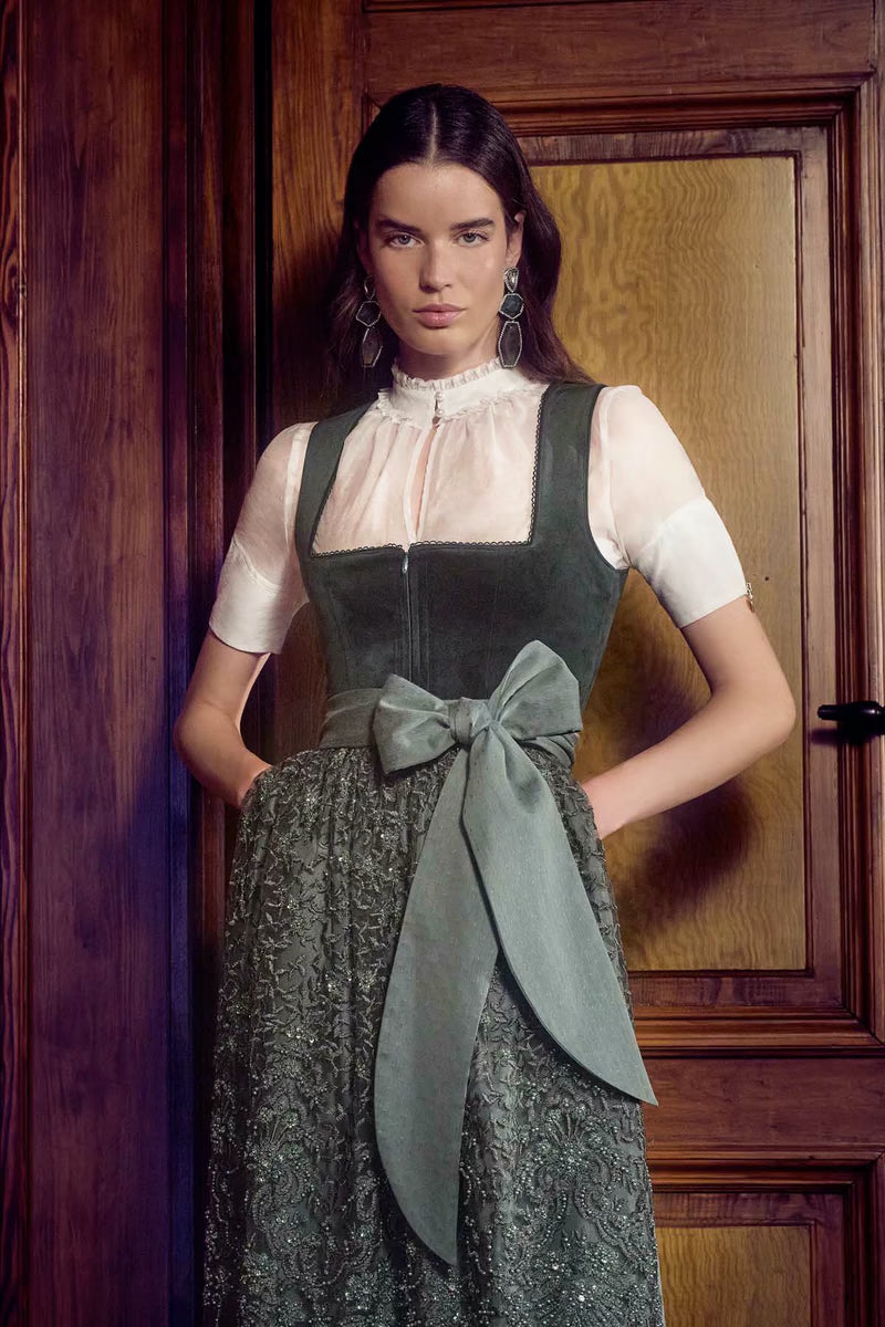 Kruger midi Dirndl 2pcs. 60cm "Elira" green