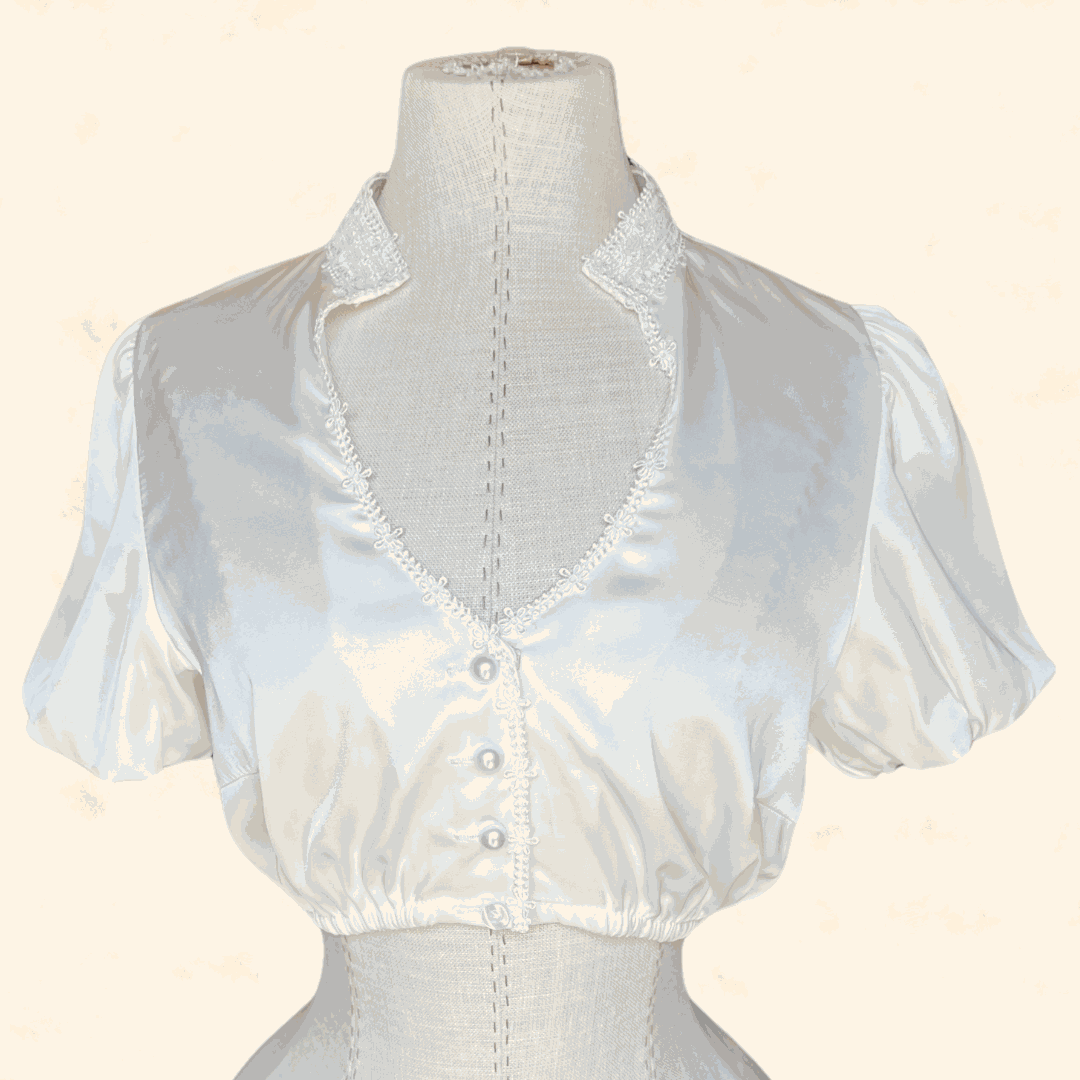 White Kruger Collection Dirndl blouse 1002, size 36, made of 100% polyester.